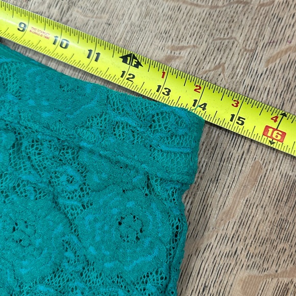 Anthropologie Maeve Floral Lace Midi Skirt size Small Green Turquoise Teal - Picture 15 of 16